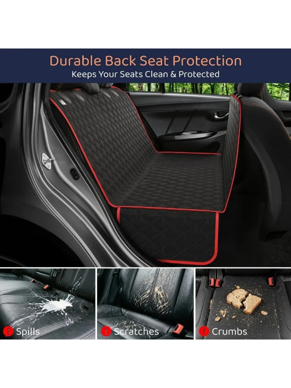 Waterproof Dog Car Seat Cover Hammock for Back Seat - SUV, Truck & Tesla